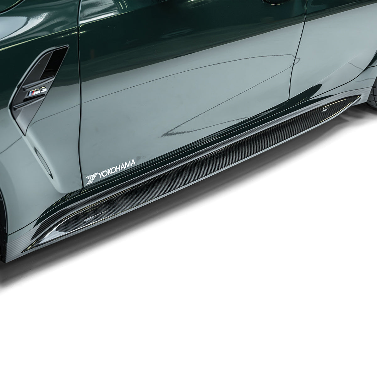 BMW G80 G81 M3 Dry Carbon Fiber V2 Side Skirts 2021+ - Side