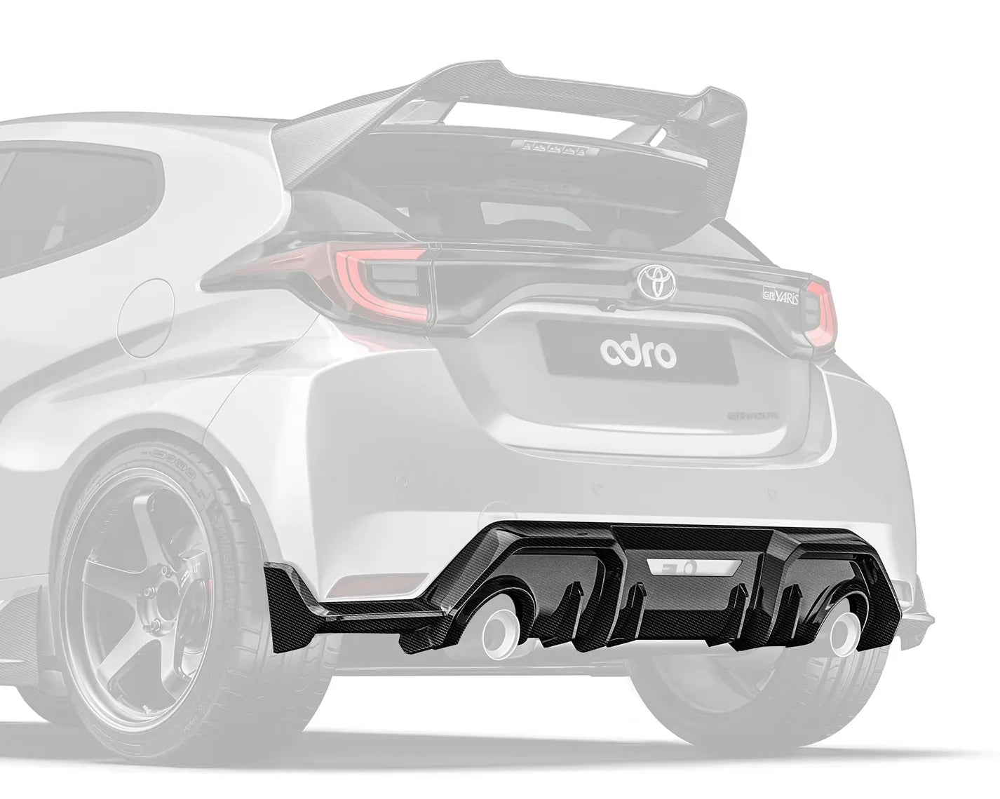 Carbon Fiber Rear Diffuser for Toyota GR Yaris 2020-2024