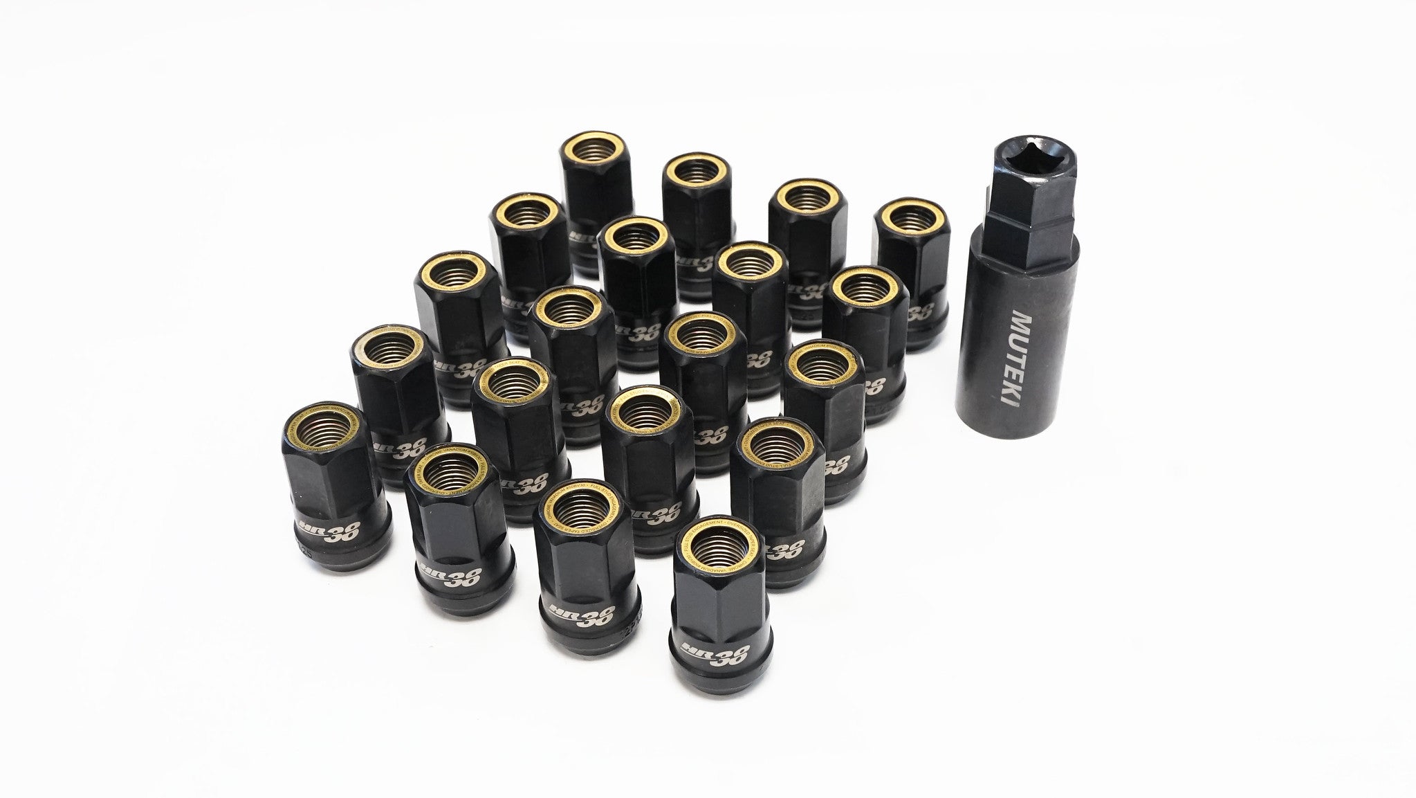 MUTEKI HR38 - M12x1.25 / Black - Yellow Ring - Wheet Nuts