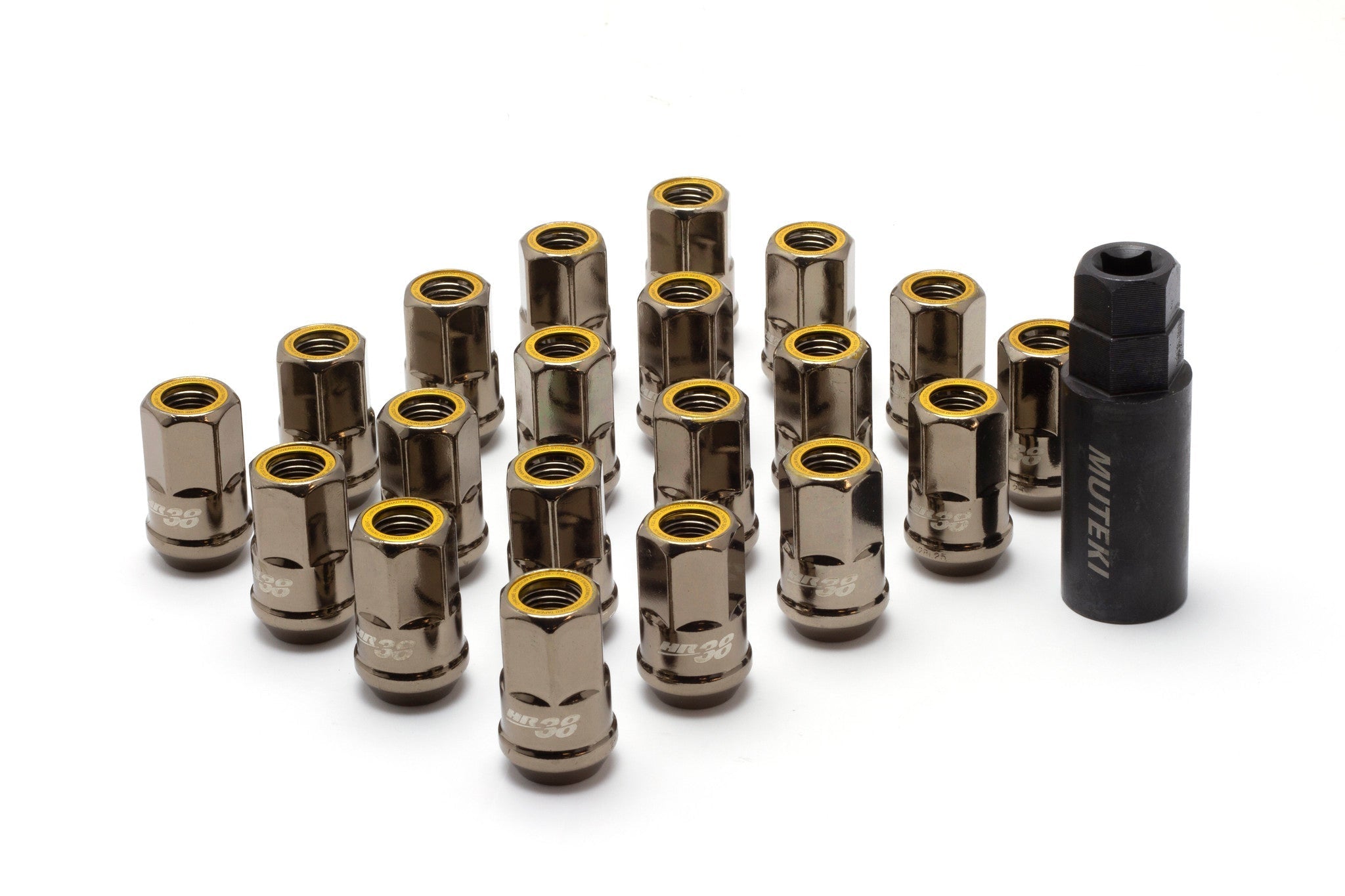 MUTEKI HR38 - M12x1.25 / Titanium Chrome - Yellow Ring