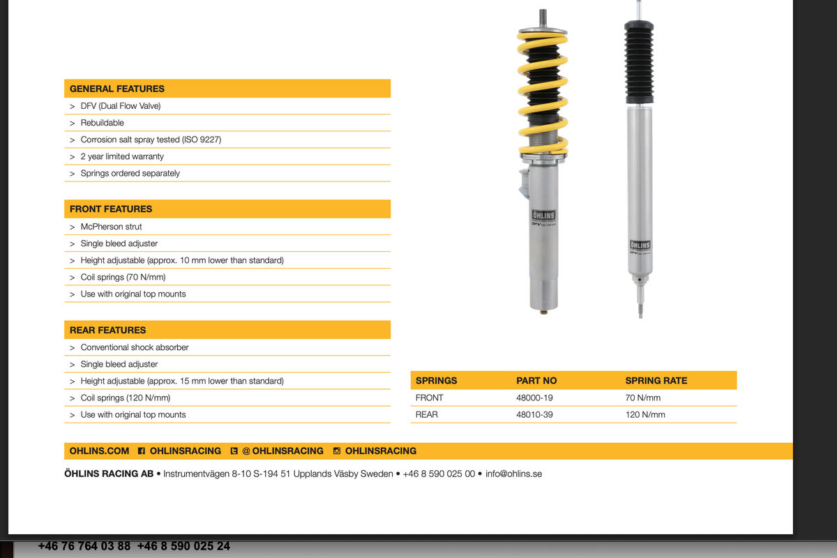 Öhlins Road & Track Coilovers – BMW 1 Series
