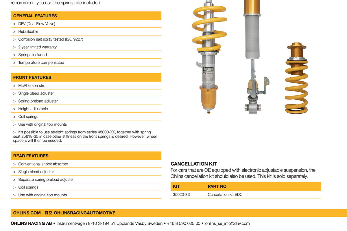Öhlins Road & Track Coilovers – BMW M3 G80 / M4 G82 xDrive