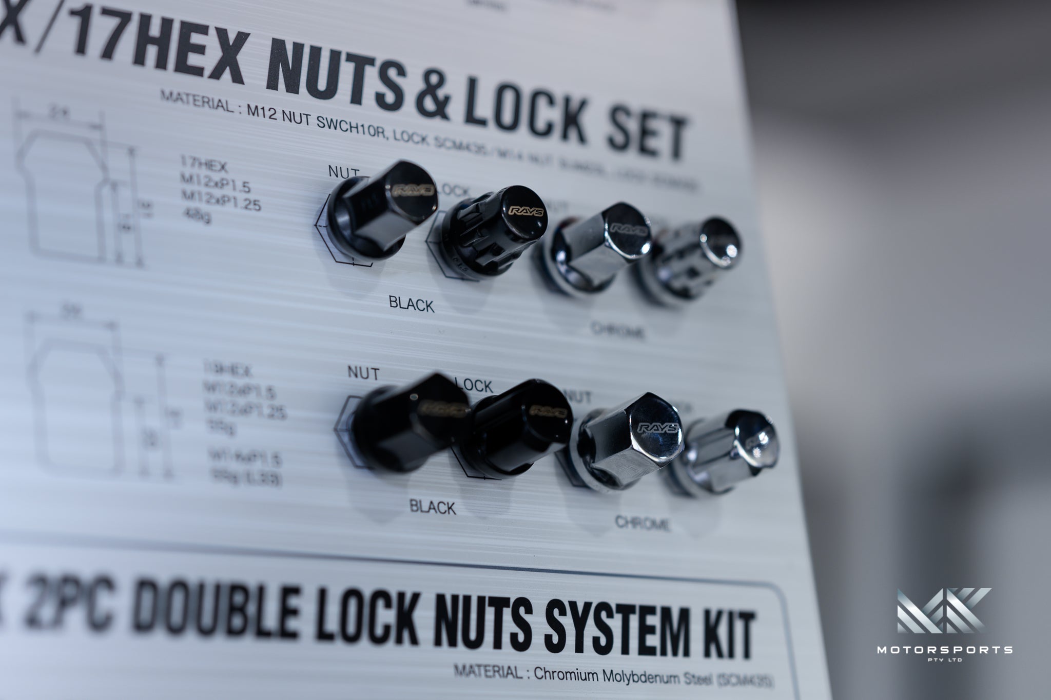 RAYS 17HEX Lock & Nut Set - Steel Wheel Nuts - Premium Wheel Nuts from RAYS - From just $185.00! Shop now at MK MOTORSPORTS