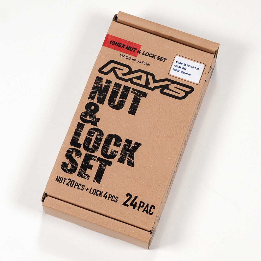 RAYS 19Hex Lock & Nut Set - 6H M14 L33 - Wheel Nuts