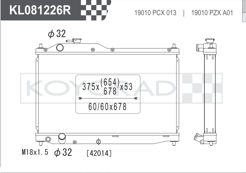 Koyo (Koyorad) Performance Radiator: Honda S2000 AP1 F20C
