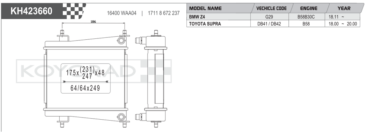 Koyo (Koyorad) Performance Radiator: Toyota GR Supra A90