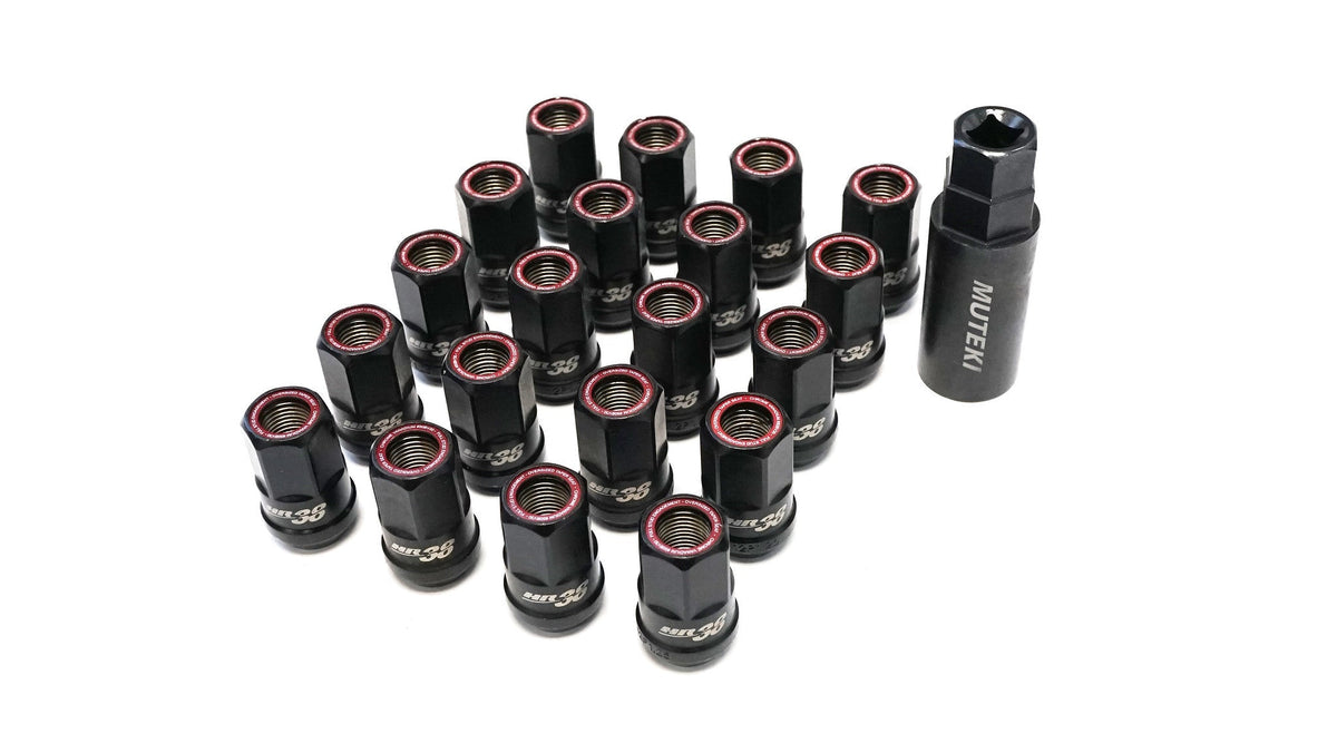 MUTEKI HR38 - M12x1.25 / Black - Red Ring - Wheet Nuts