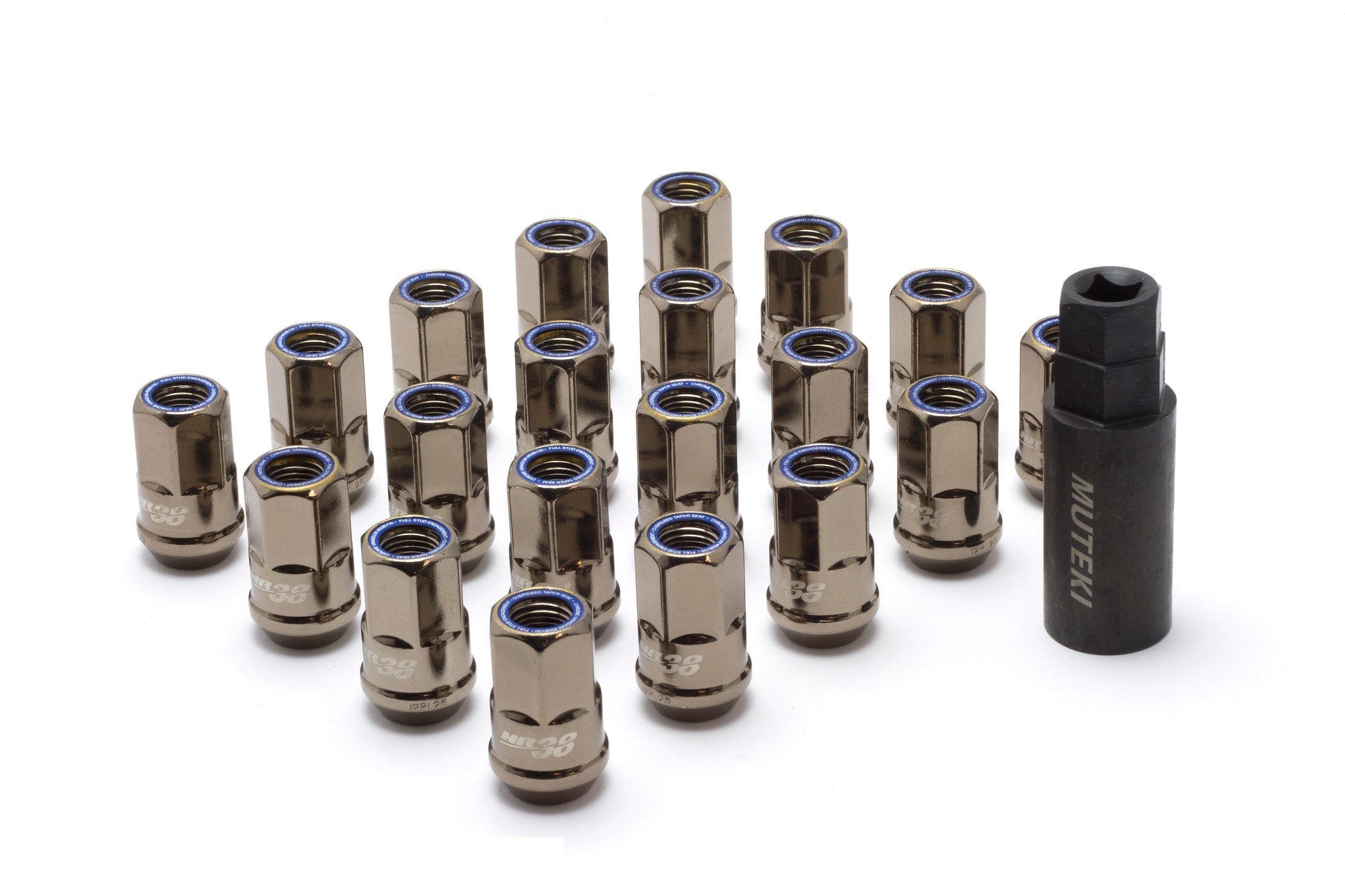 MUTEKI HR38 - M12x1.25 / Titanium Chrome - Blue Ring