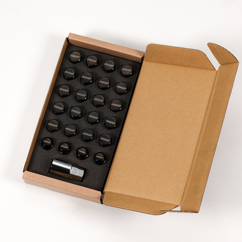 RAYS 19Hex Lock & Nut Set - 6H M14 L33 - M14x1.5 / Black