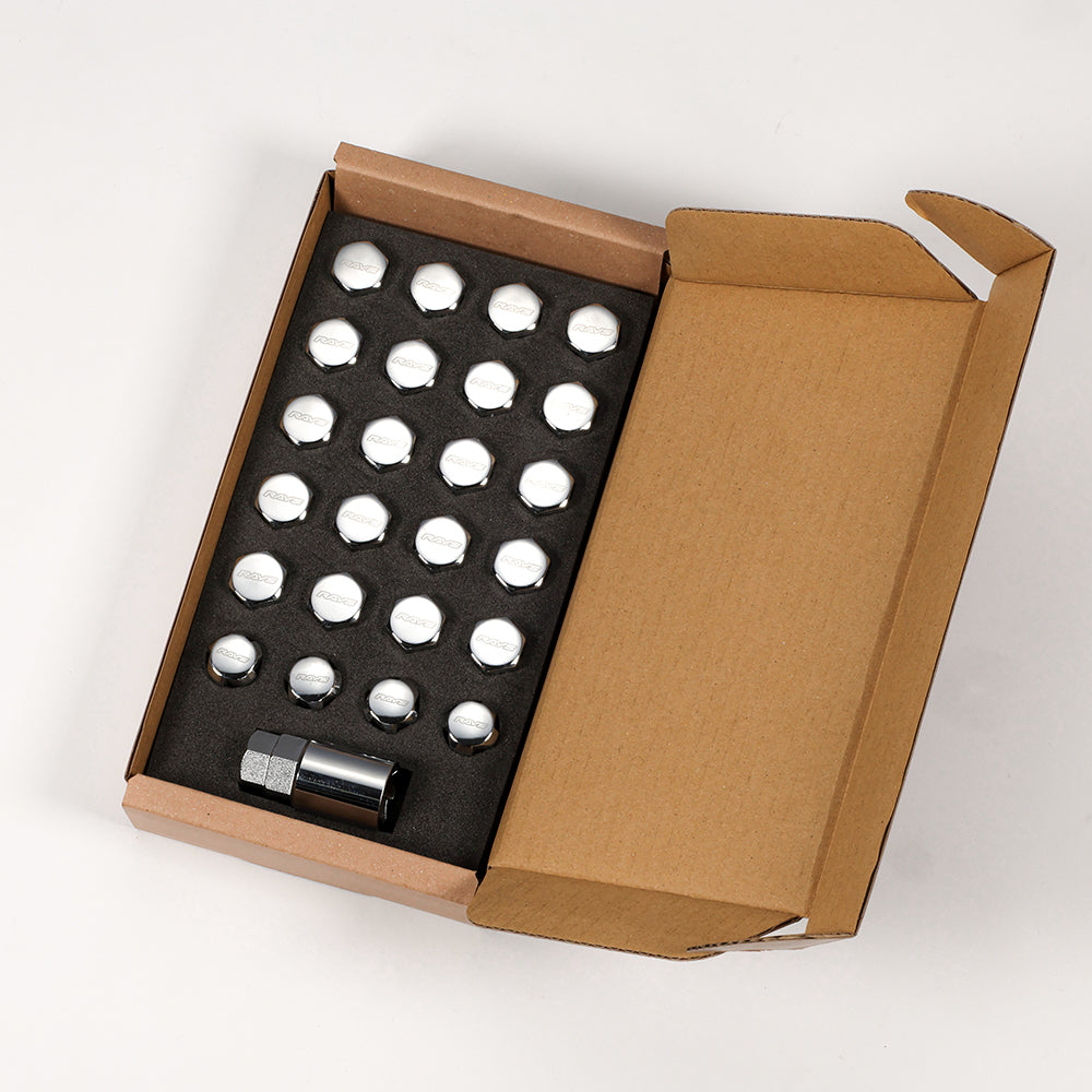 RAYS 19Hex Lock & Nut Set - 6H M14 L33 - M14x1.5 / Chrome