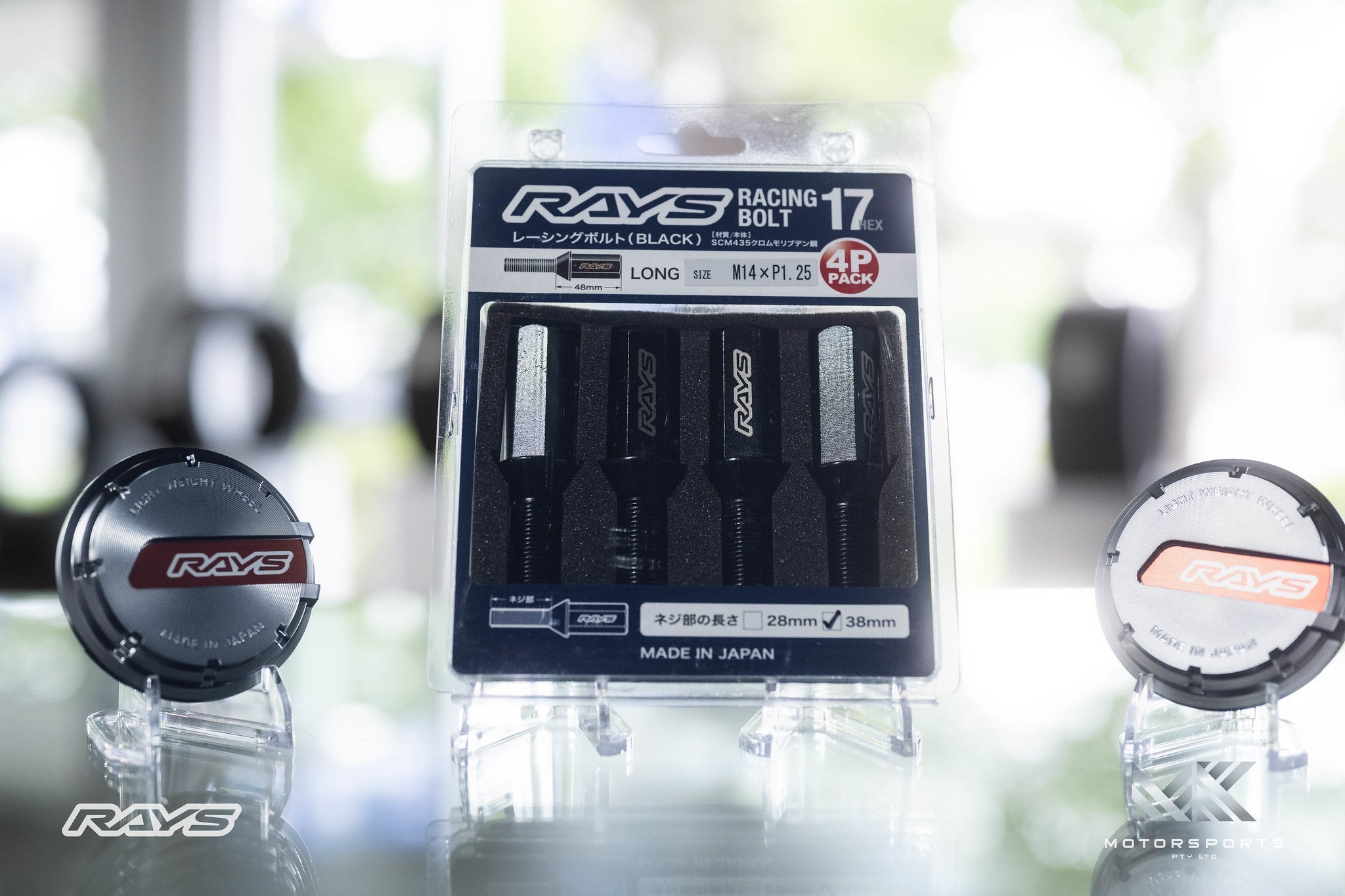 RAYS Racing Wheel Studs (38MM - 4 PACK) - M14xP1.25 / BLACK