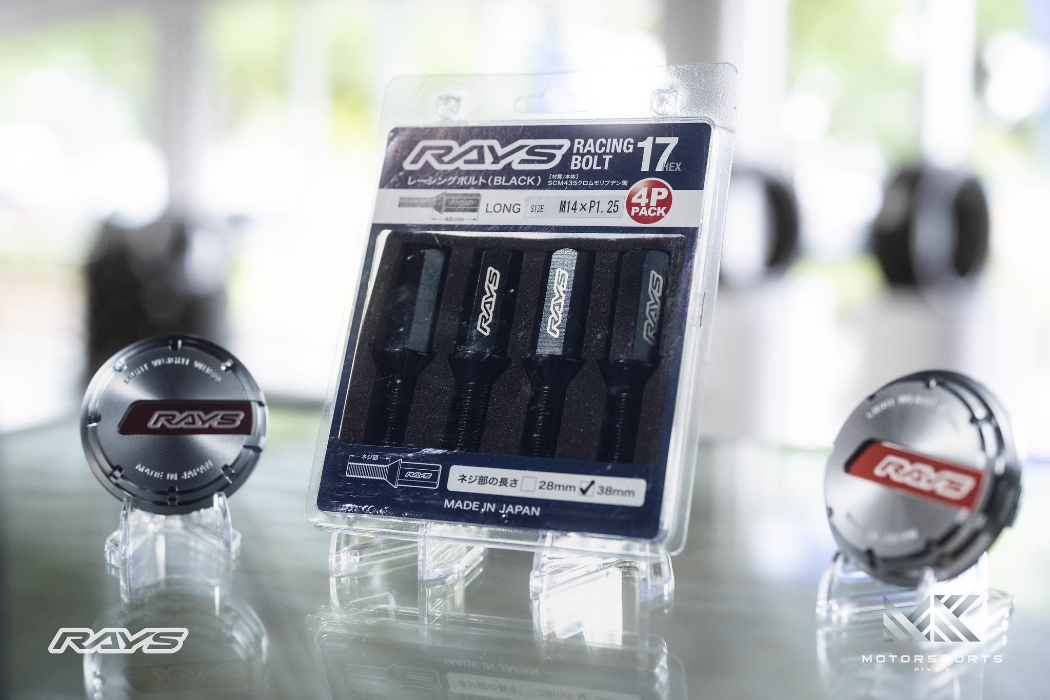 RAYS Racing Wheel Studs (38MM - 4 PACK) - M14xP1.25 / BLACK