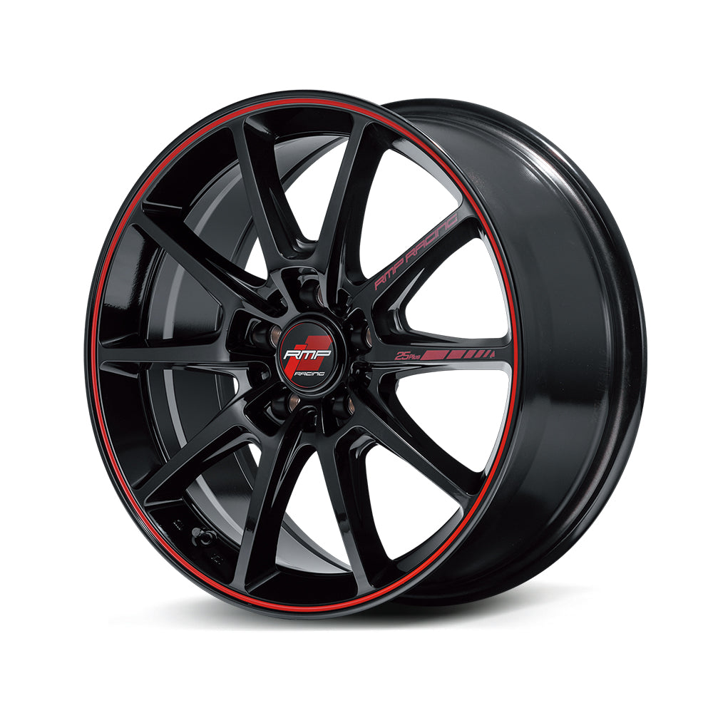 RMP Racing R25Plus - 17x7 + 48 5x100 / Black/Rim Red Line