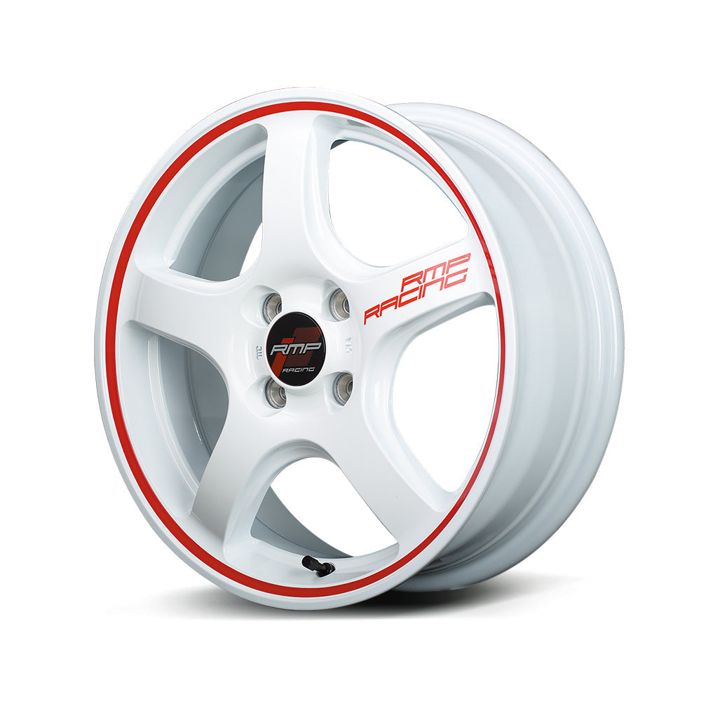 RMP Racing R50 - 15x5 + 45 4x100 / White/Rim Red Line