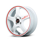 RMP Racing R50 - 15x5 + 45 4x100 / White/Rim Red Line