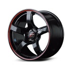 RMP Racing R50 - 17x7 + 48 5x100 / Black/Rim Red Line